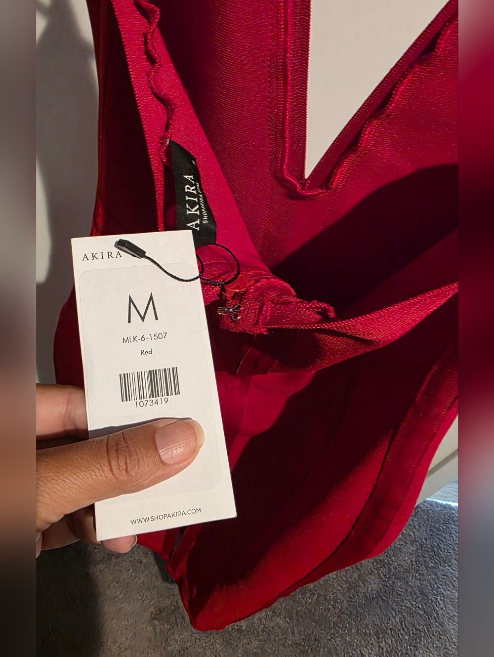 Red Hot Confidence: The Sculpting Halter Midi By AKIRA - Picture 8 of 8